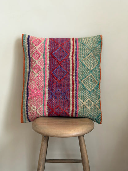 Uniek sierkussen uit Andes Peru 50x50 dubbel bedrukt