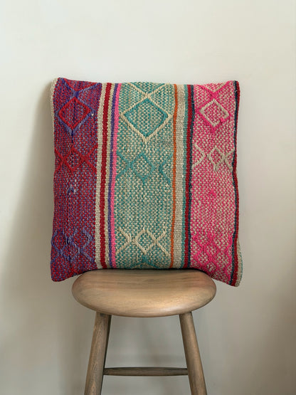 Uniek sierkussen uit Andes Peru 50x50 dubbel bedrukt