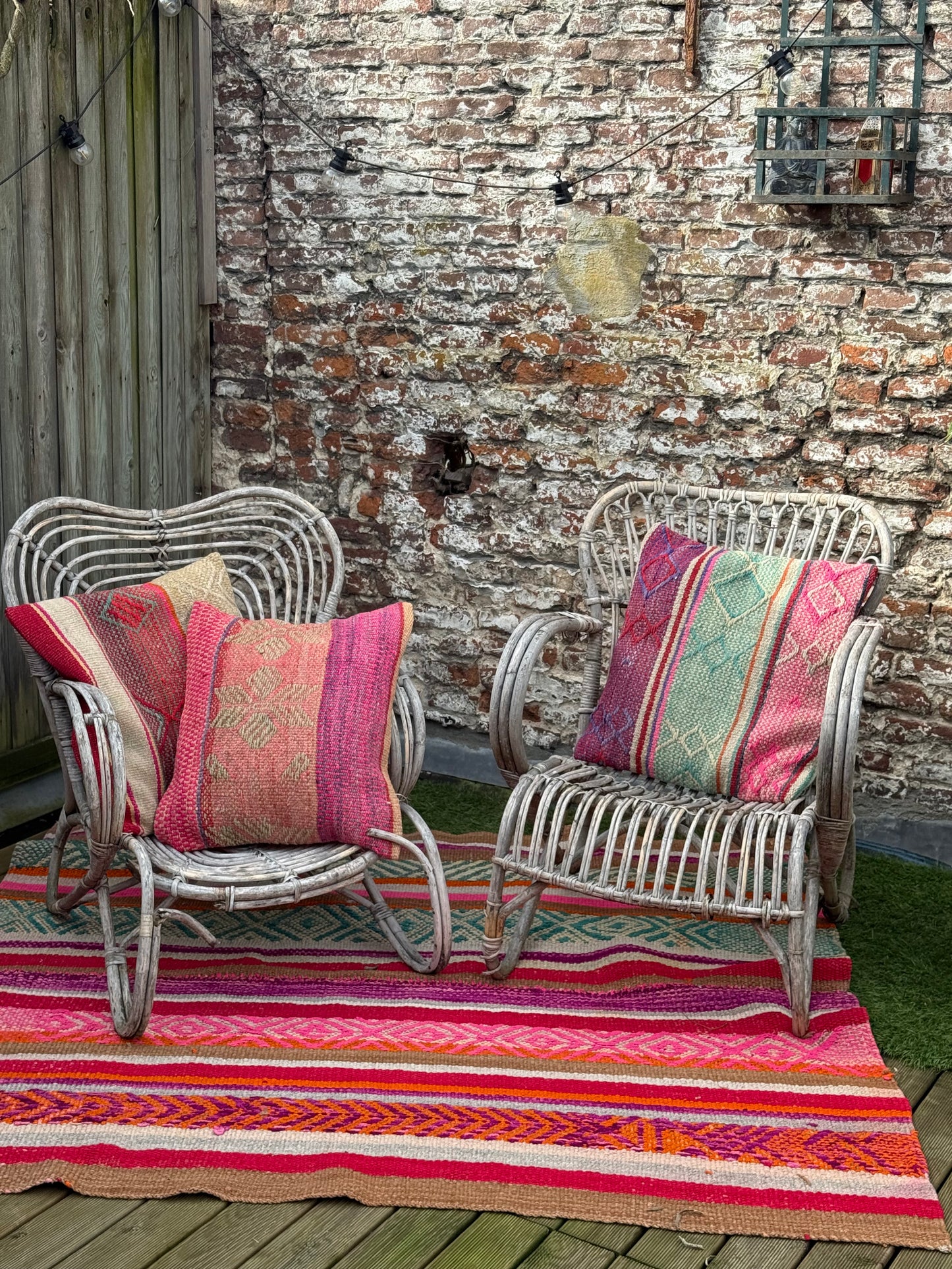 Uniek sierkussen uit Andes Peru 50x50 dubbel bedrukt