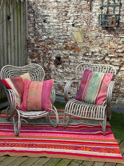 Uniek sierkussen uit Andes Peru 50x50 dubbel bedrukt