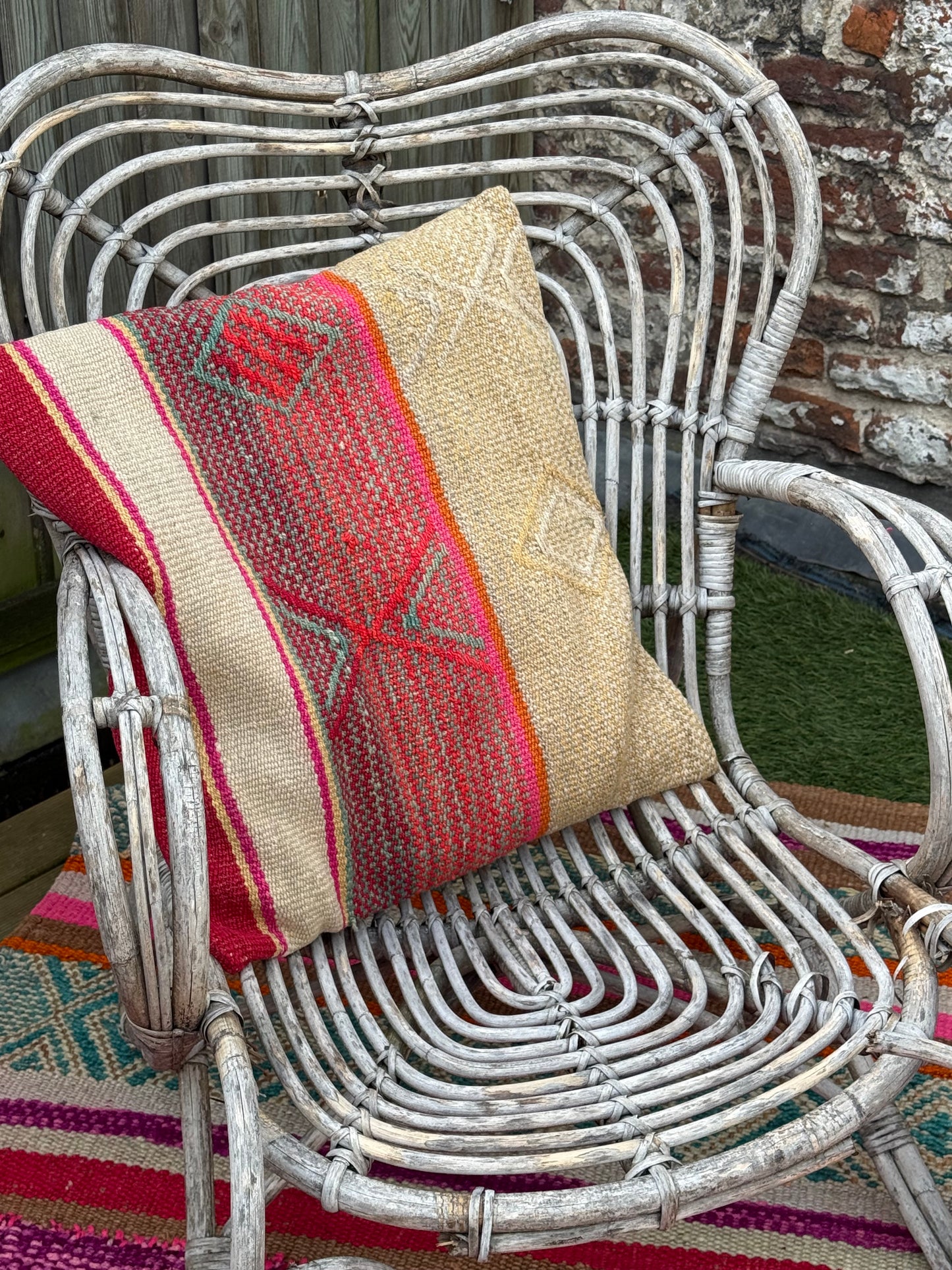 Uniek sierkussen uit Andes Peru 50x50 dubbel bedrukt