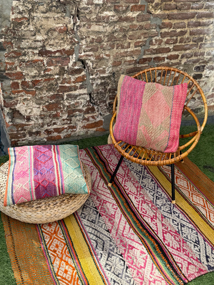 Uniek sierkussen uit Andes Peru 50x50 dubbel bedrukt